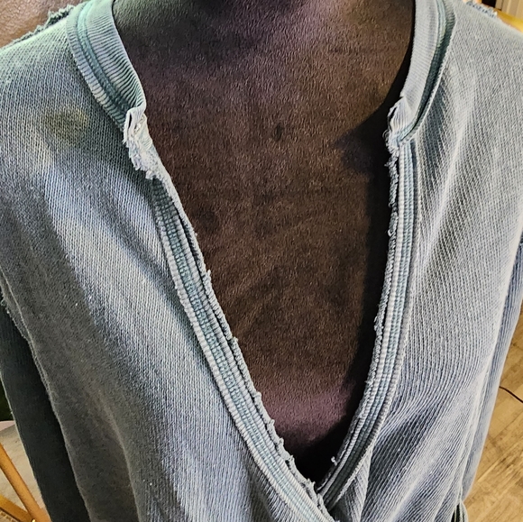 Free People Blue Wrap Top - Picture 7 of 10